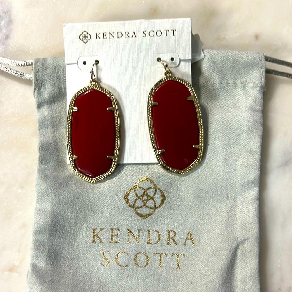 Kendra Scott Danielle Earrings in Dark Crimson